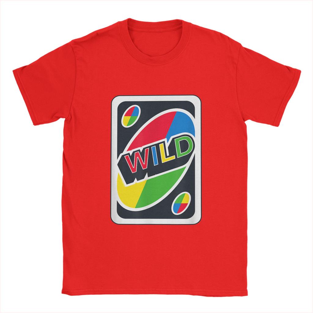 UNOs Karte T-Shirts für Herren Reine Baumwolle Fantastische T-Shirts Rundhals T-Shirts Kurzarm Kleidung Geburtstagsgeschenk