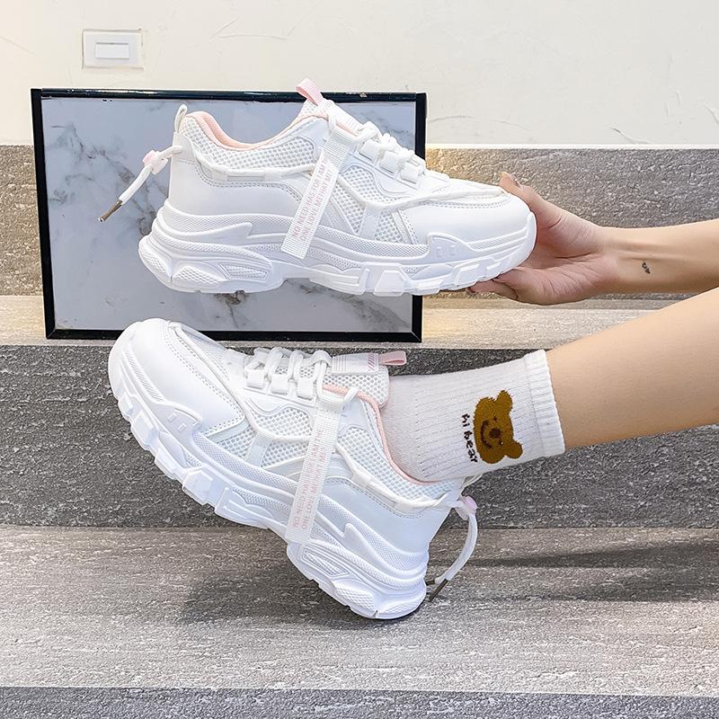 Sneakers Women's Shoes 2025 New Spring and Summer High-value Platform White Shoes Versatile Dad Shoes Casual Breathable Trendy Shoes