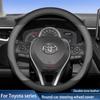 Leather Car Steering Wheel Cover for Toyota RAV4 Noah Innova Camry Harrier Auris Avensis Venza Verso Avalon Accessories