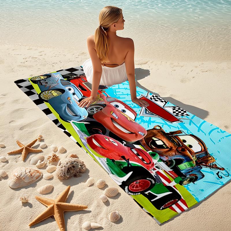 Lightning McQueen Beach Towel Outdoor Camping Beach Towel for Vacation Swim Outdoor Pool Absorbent Bath Towel