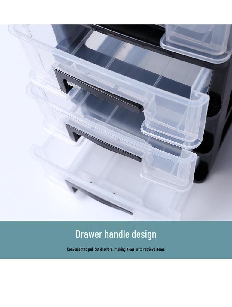 Transparent Small Drawer Desk Organizer and Storage Cabinet