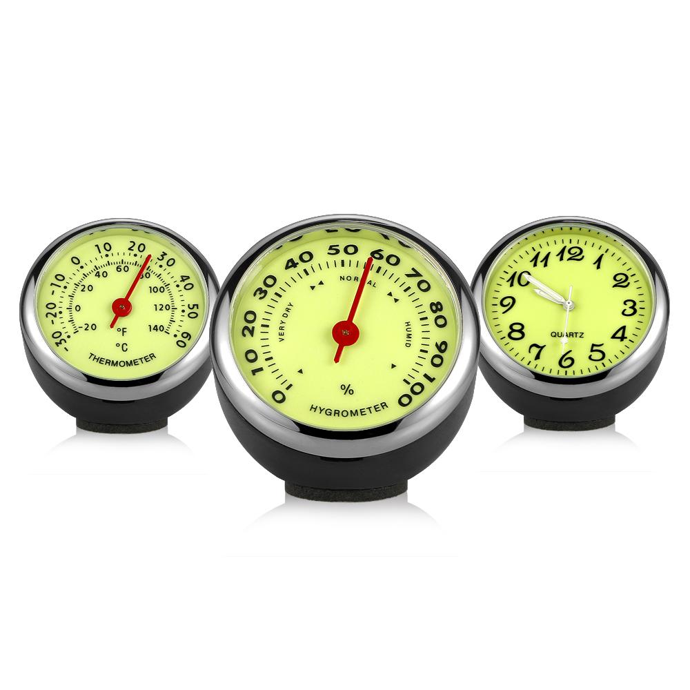 Luminous Clock Thermometer Hygrometer Automobile Car Dashboard Decoration Ornaments Automotive Watch Car Styling Accessories
