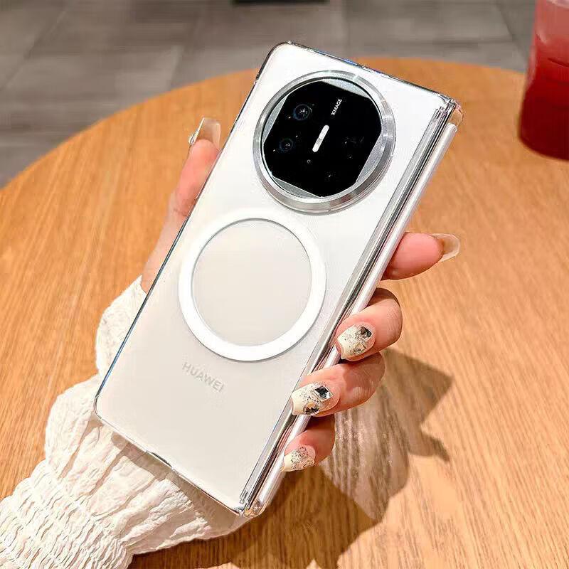 Case for Huawei Mate X6 Phone, X6 Collector's Edition Foldable Screen Transparent Case, Car Magnetic Full Protection Anti-Drop Camera Lens Cover