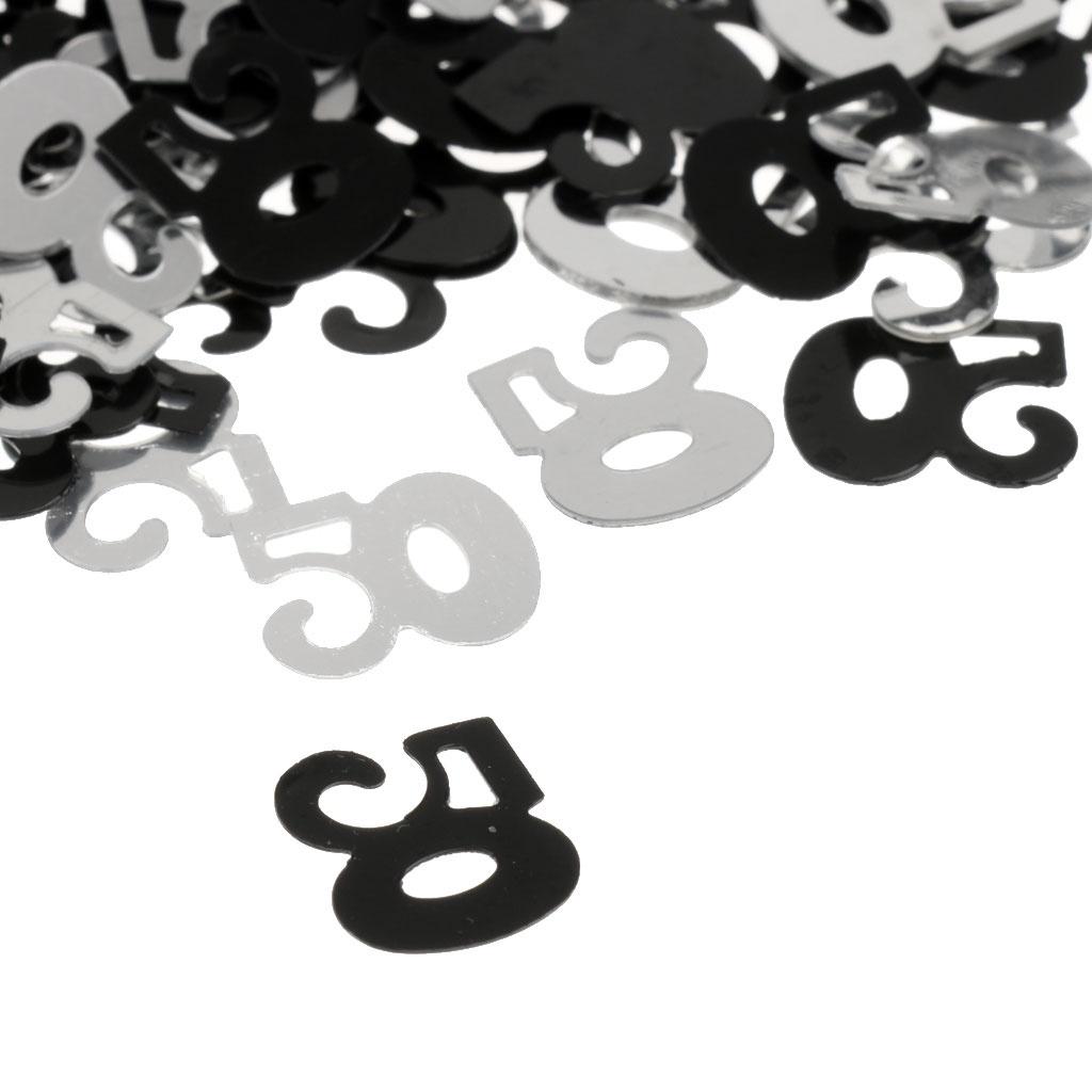 

50-70-й день рождения, годовщина свадьбы, вечеринка, стол, украшение конфетти, посыпается 50th