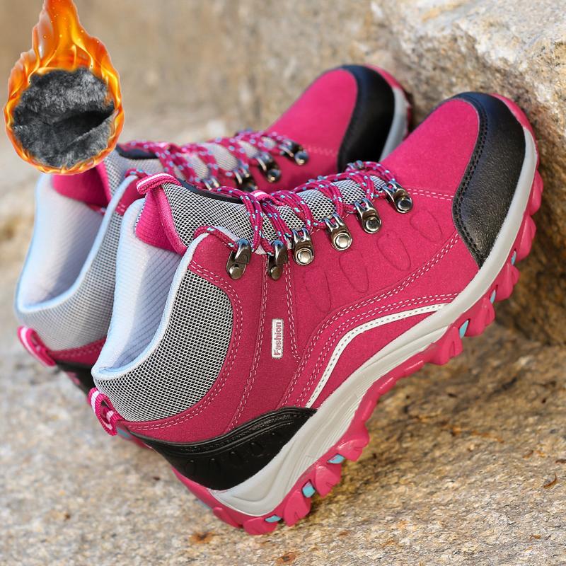 35-46 Paar Mode Plus Samt Warme High Top Baumwollschuhe Schneestiefel Plus Baumwolle Outdoor Wanderschuhe Wanderschuhe