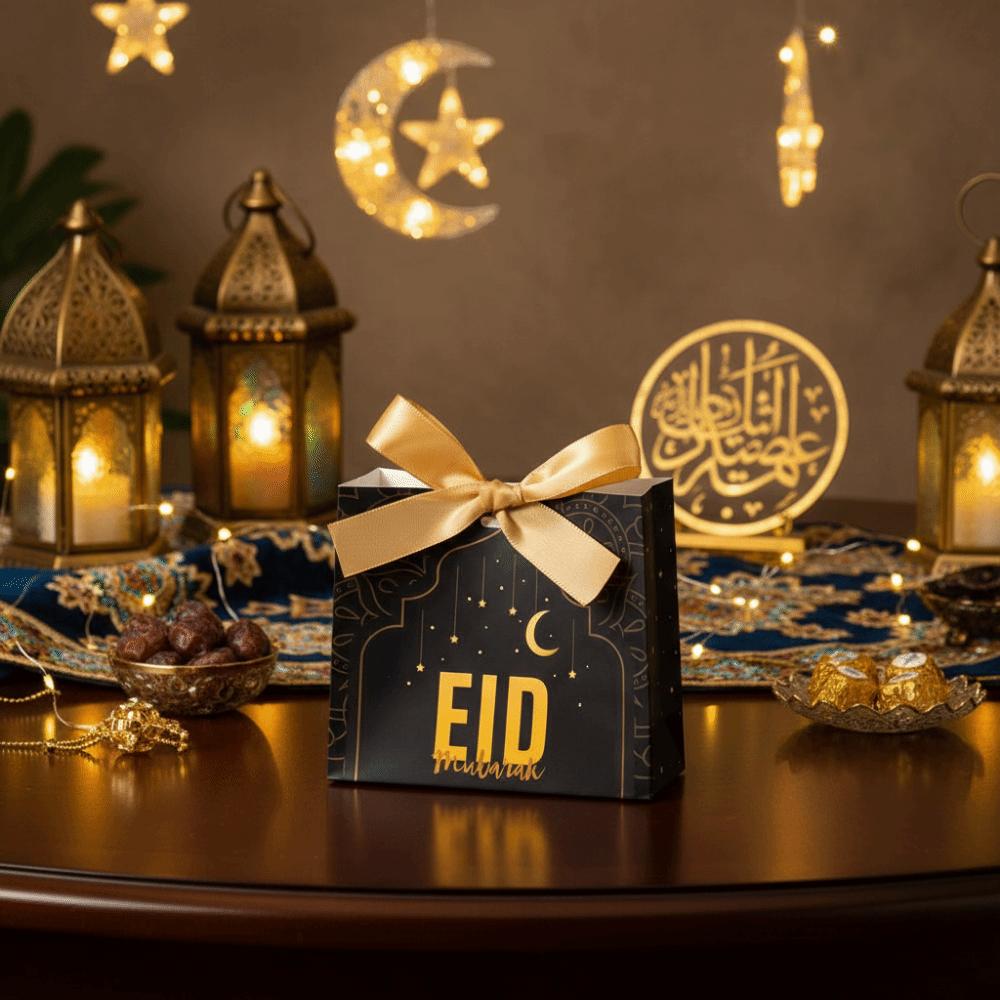 10Pcs Multicolor Eid and Ramadan Gift Boxes Star/Moon Portable Ramadan Gift Box Simple DIY Eid Gift Box Muslim Family Gathering