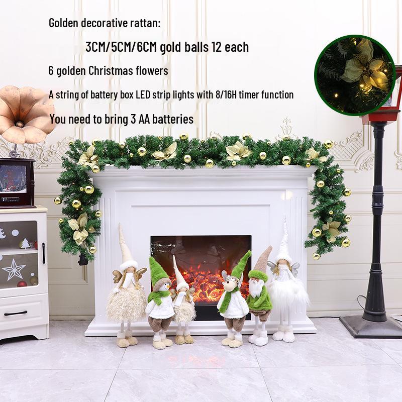 Rice Light Green Christmas Garland for Tree or Window Decoration