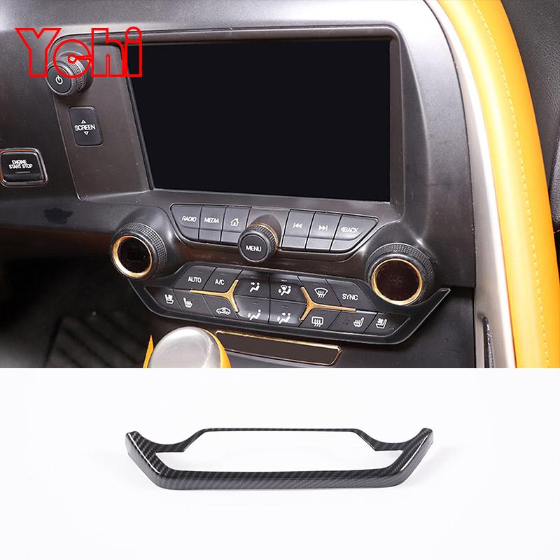 For Chevrolet Corvette C7 2014-2019 ABS Carbon Fiber Interior Kit Dashboard Console Gear Shift Panel Decoration Cover Stickers