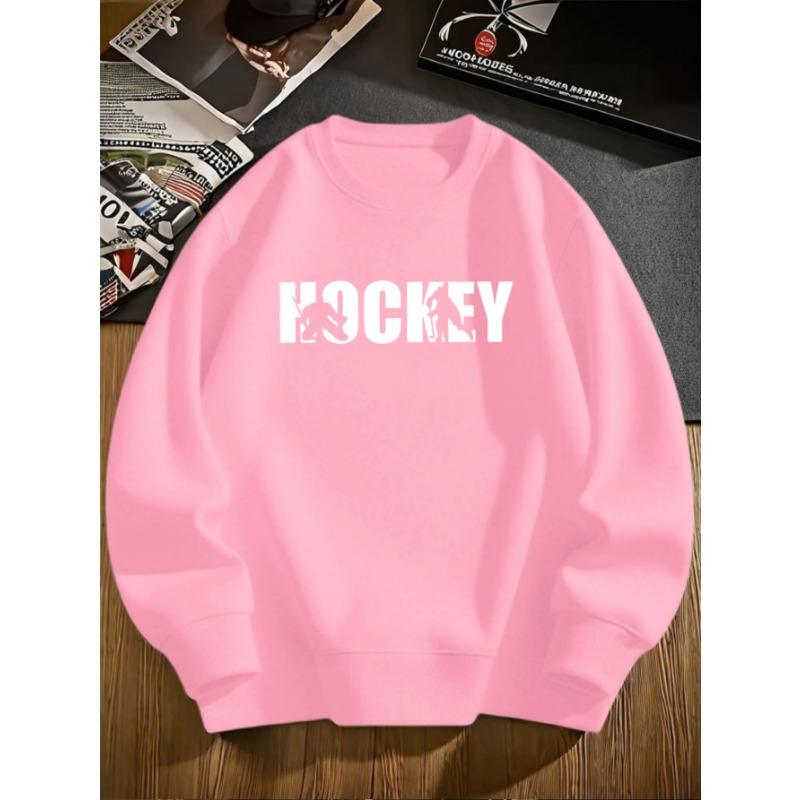 European sizes Boys' Pullover Sweater, Sweatshirt with Ice Hockey Design, for Sports and Casual Wear.