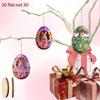 Festive 2D Easter Egg Decoration DIY Party Rabbit Easter Egg Pendant Cartoon Wooden Bunny Decor Lanyard Kids Gifts