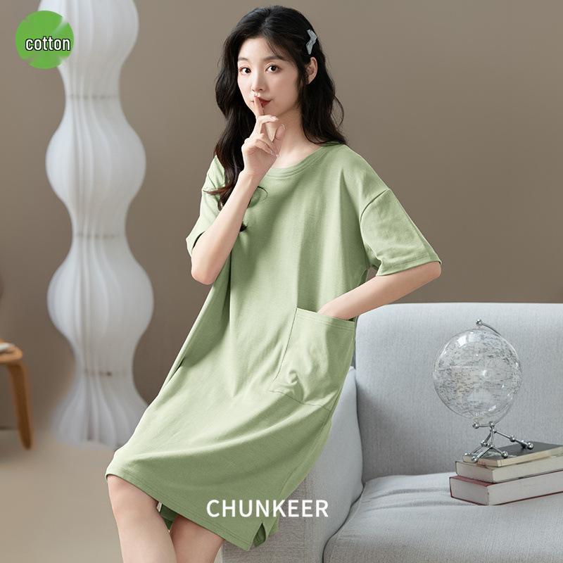 

Women s Summer Cotton Loose Casual Short Sleeve Nightdress XL