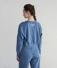 Reina Mora Dewey V-Neck Crop Sweatshirt Infinity Blue