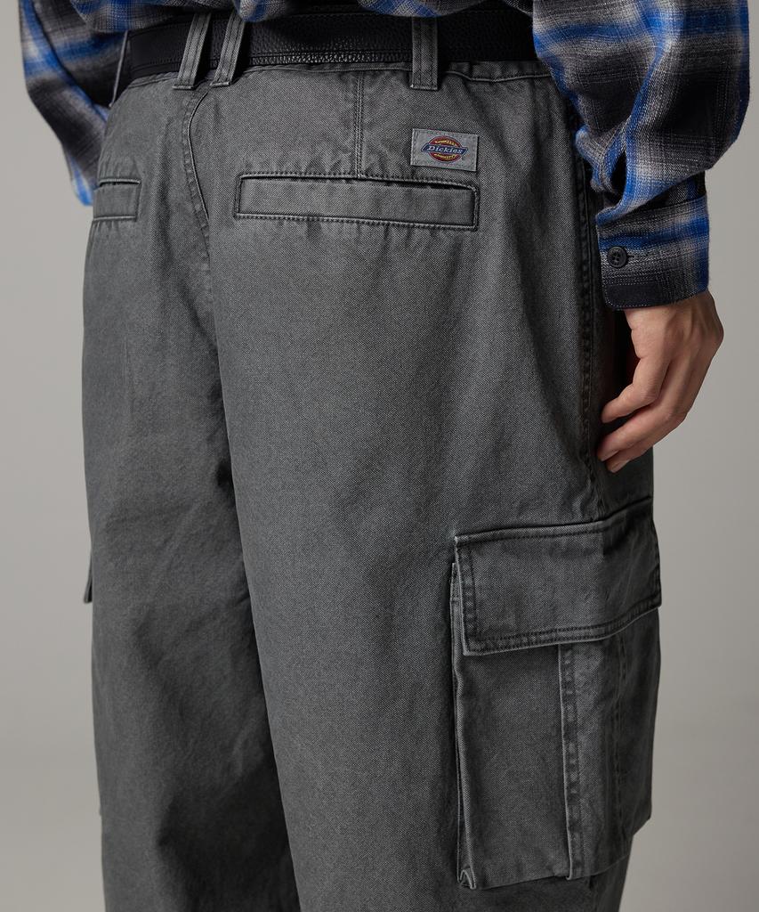 DICKIES Washed Duck Canvas Cargo Pants Charcoal