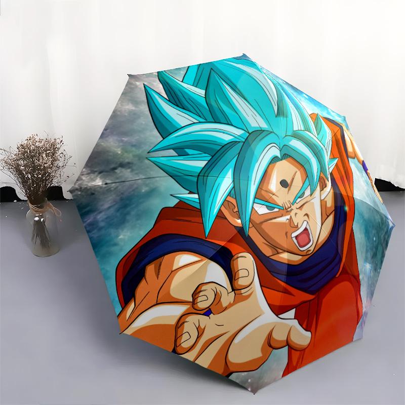 Dragon Ball Figures pattern, automatic folding umbrella, portable and foldable design, 8 ribs, a Christmas or birthday gift.