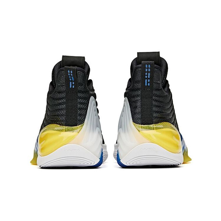 Anta Youth  KT6 Thompson Away Shock Absorption Non-Slip Wear-Resistant Mid-Top Basketball Shoes Kids basketball shoes Black Yellow Blue 312121130-2