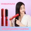 Wireless Hair Styler Negative Ion Hair Straightener Comb & Curling Comb Damage-Free Voluminous LED Screen Rechargeable Hot Comb