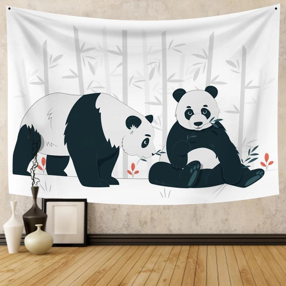 Китайский панда милый декоративный гобелен домашний декор стены офис гостиная гобелен — фото 16