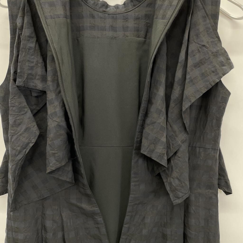 CLANE 23 Stainless Steel Black 14112-5262 Kingham Check Handkerchief One Piece Dress 0 blackUsed