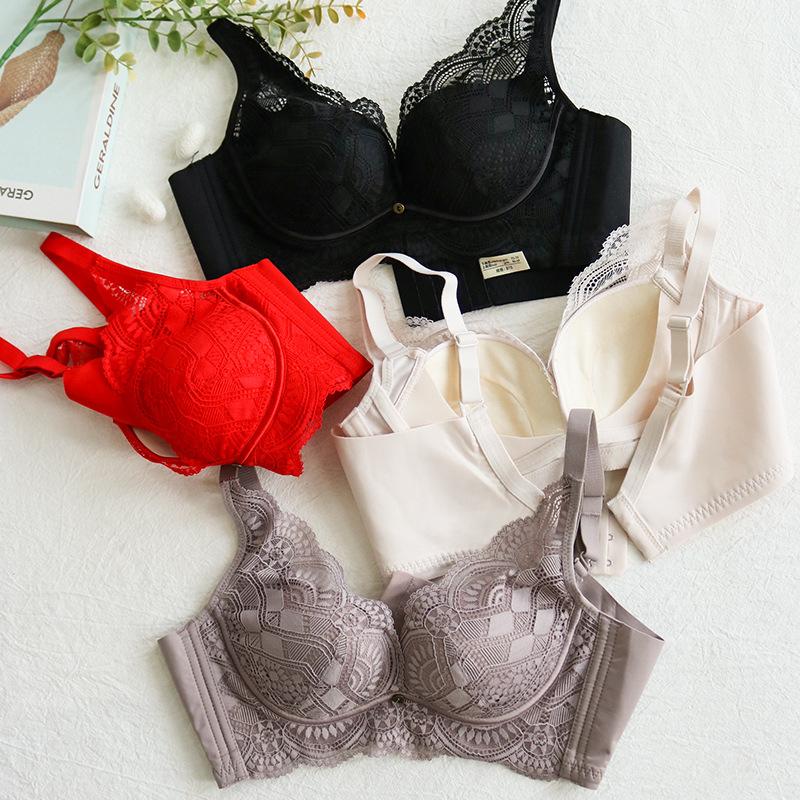 New silk rimless bra, thin adjusted mulberry silk underwear, lace sexy gathering