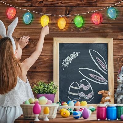 Colorful Resurrection Cracked Eggs Easter Decorations LED Light String Lamp Festival Lighting Strings Room Easter Decor 1033
