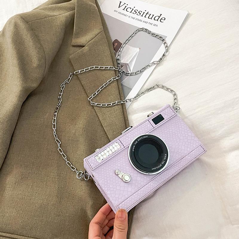 Camera Shape Crossbody Mobile Phone Bag Ladies Girls Casual Handbag And Purse Cute Creative Fun Bag Versatile Chain Shoulder Bag