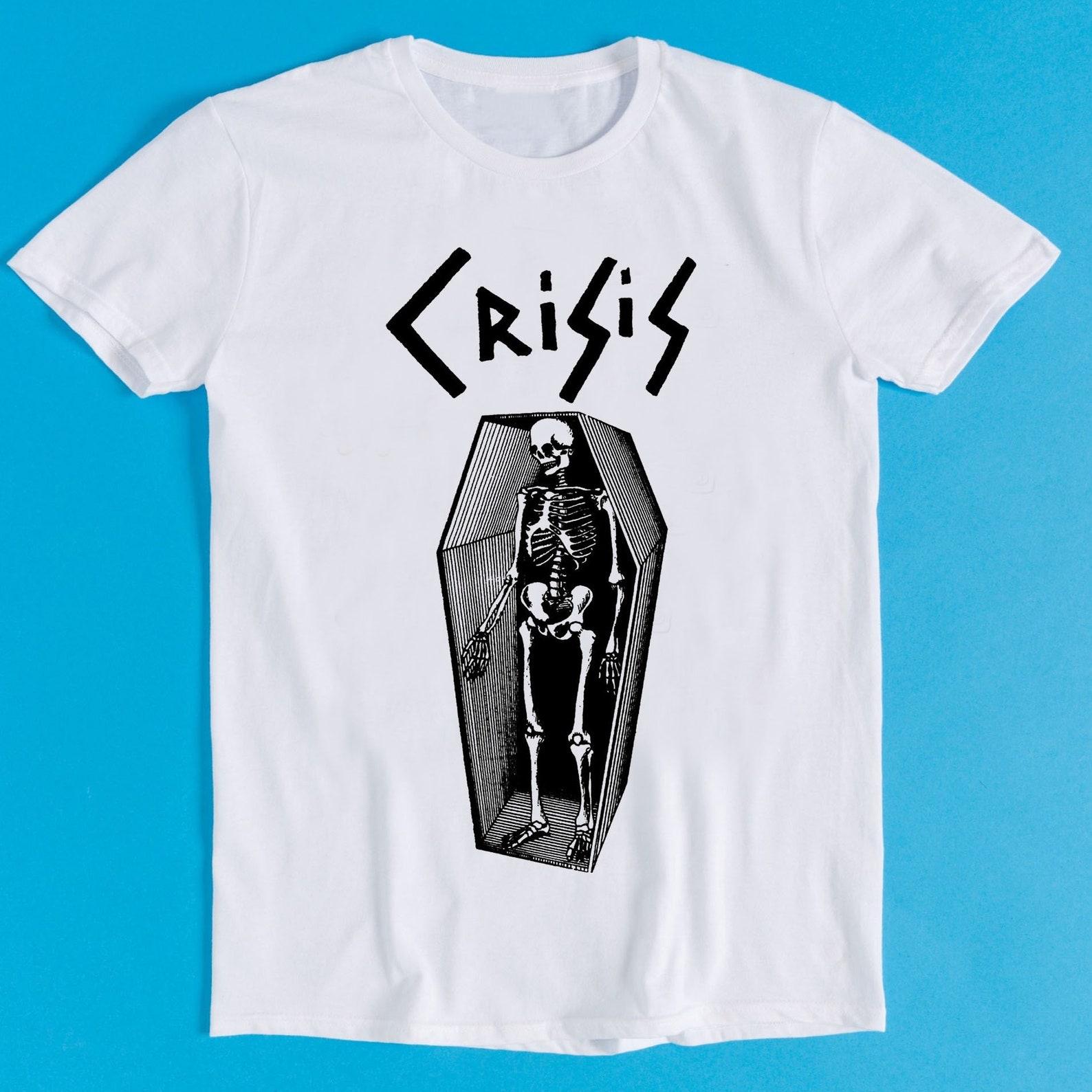 Crisis No Town Hall Punk Rock Music Retro Funny Art Drawing Gamer Anime Cult Meme Movie Gift Tee T-Shirt K5010 4XL