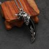 Vintage Imperious Resin Wolf Tooth Pendant Necklace for Women Men Personality Stainless Steel Snake Bone Necklace Jewelry Gifts