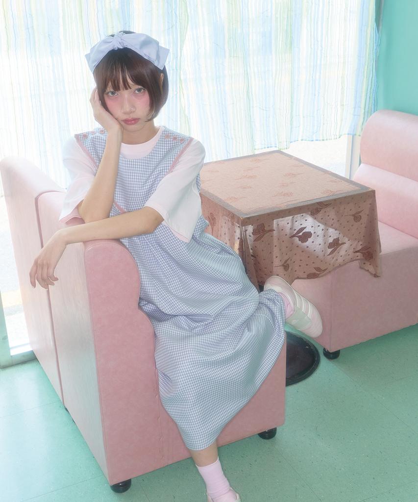 Syakili Angel Ribbon Collar Dress (Blue)