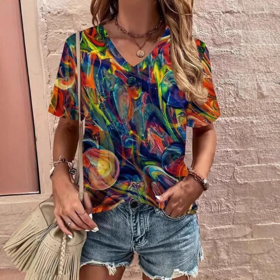 vintage women skull leopard print t shirt short sleeve v neck tops comfortable t-shirts