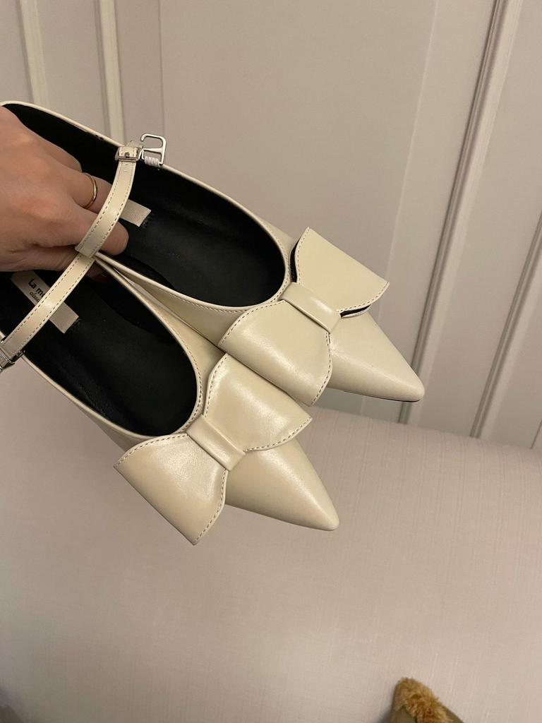 Lamode classic2025 autumn new bow buckle with casual daily pointed toe shoes women