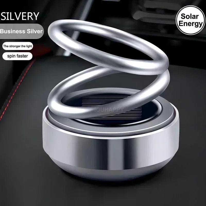 Car Perfume Fragrance diffuser Ornament Solar Aromatherapy Suspended Rotating Double Ring Aromatherapy Decoration CarAccessories