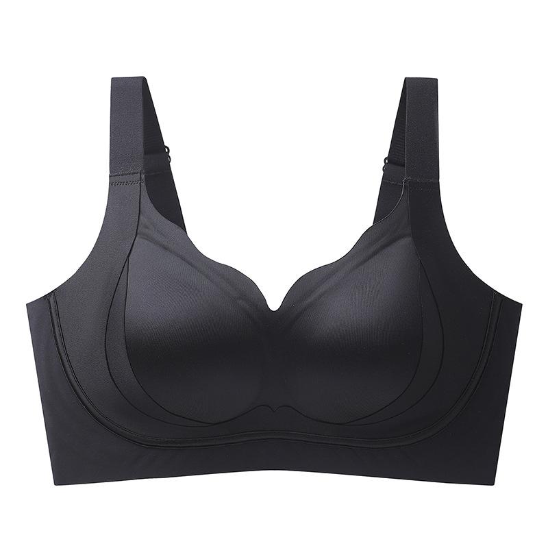 

Бесшовный бюстгальтер-основа, невидимый, дышащий, тонкий, с эффектом лифтинга, для маленькой груди, пуш-ап и уменьшение боковой груди, бюстгальтер с фиксированной чашкой 42/95B чёрный