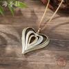 Enamel Color Hollow Heart Pendant Multi-layer Hollow Heart Women's Valentine's Day Alloy Necklace