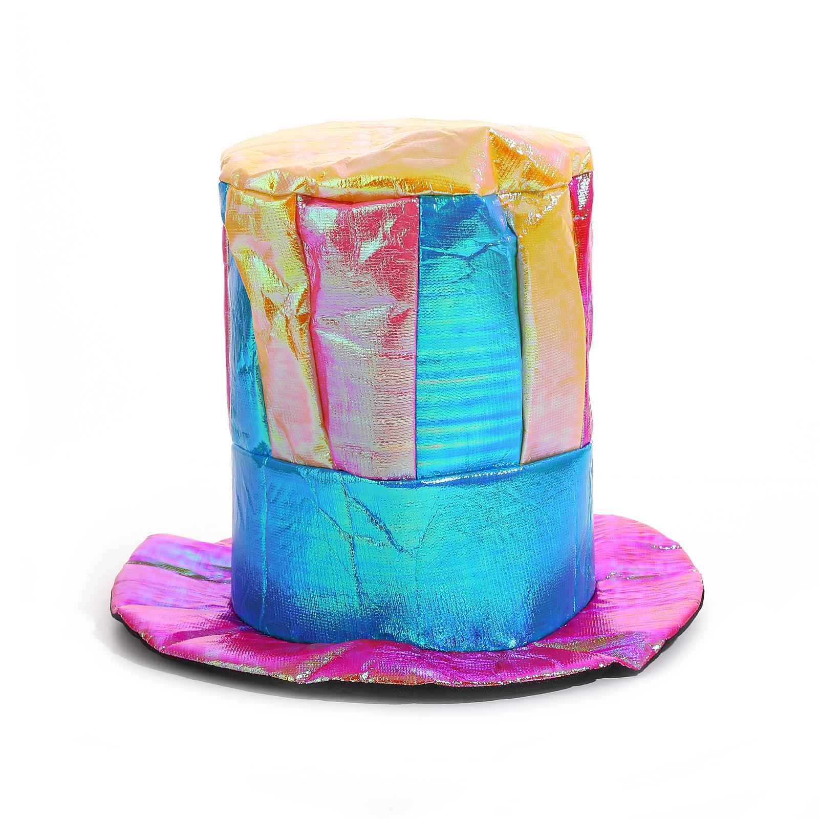 

Красочный золотой цилиндр клоуна для Хэллоуина и циркового косплея 32*27 cm