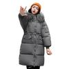 Manteau d'hiver Doudoune Veste Femme Fourrure Capuche Fourrure Épaisse Rembourrée Taille à Cordon de Serrage Fermeture Éclair Longueur Moyenne Manteau en Coton