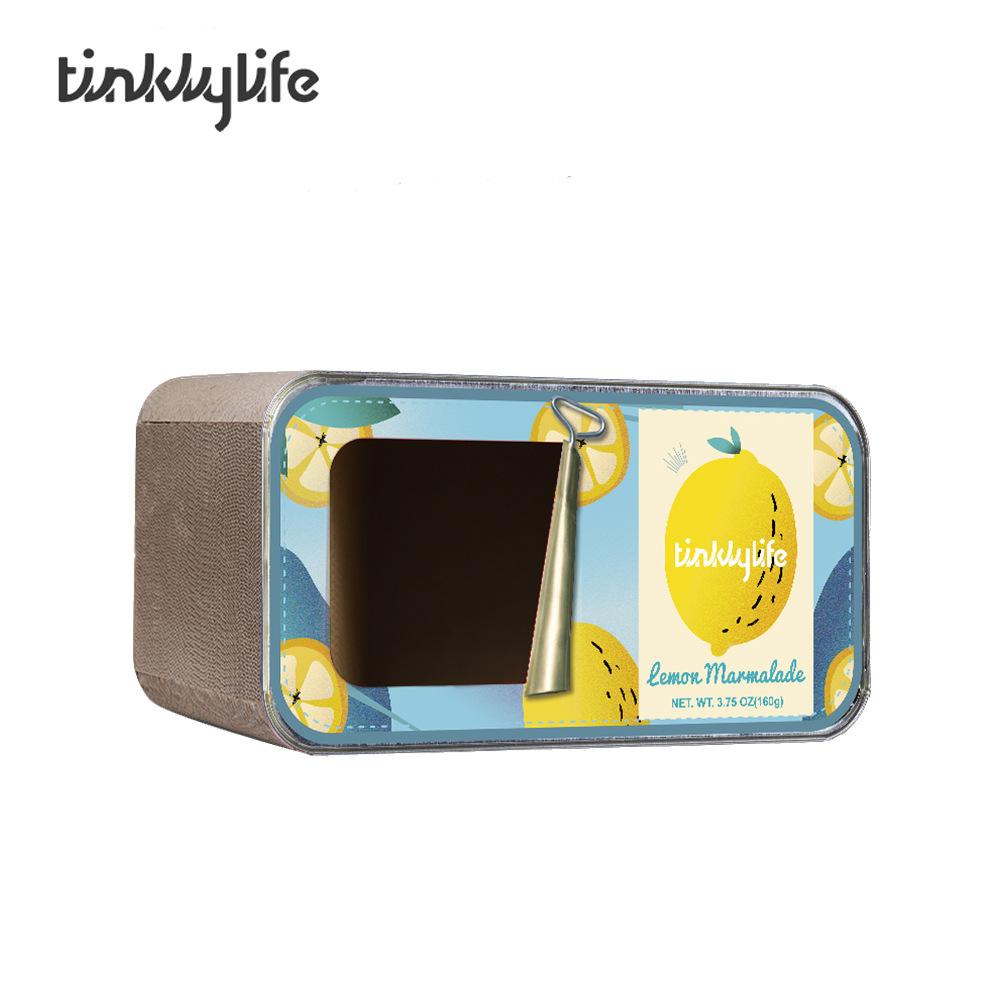

Fruit Can Shaped Cat Scratcher Cardboard Bed DIY Assembly Corrugated Scratch Lounge Kitten Toy with Catnip