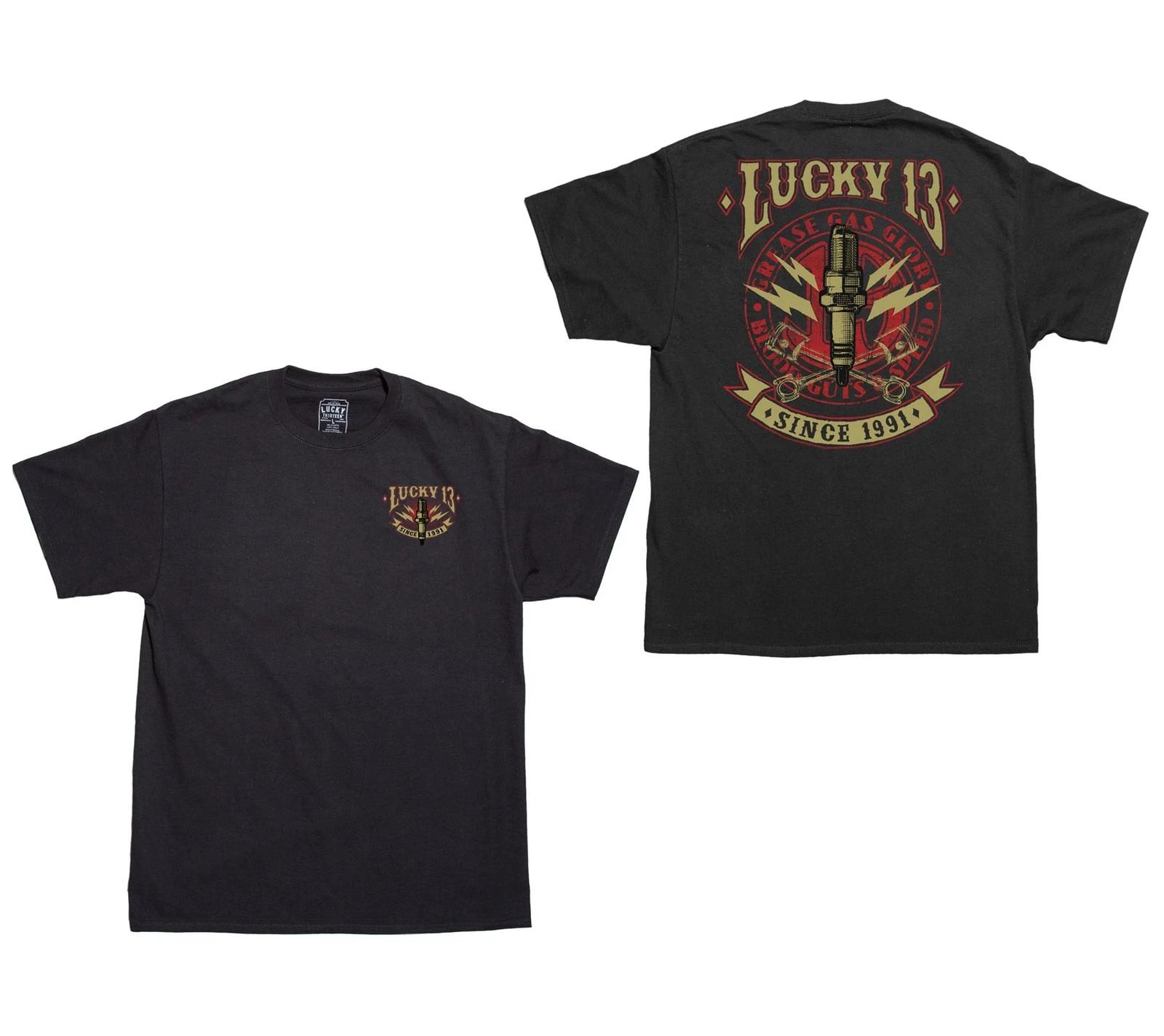 LUCKY 13 Amped Grease Gas Glory Blood Guts T-Shirt M L XL XXL 3XL NEW M
