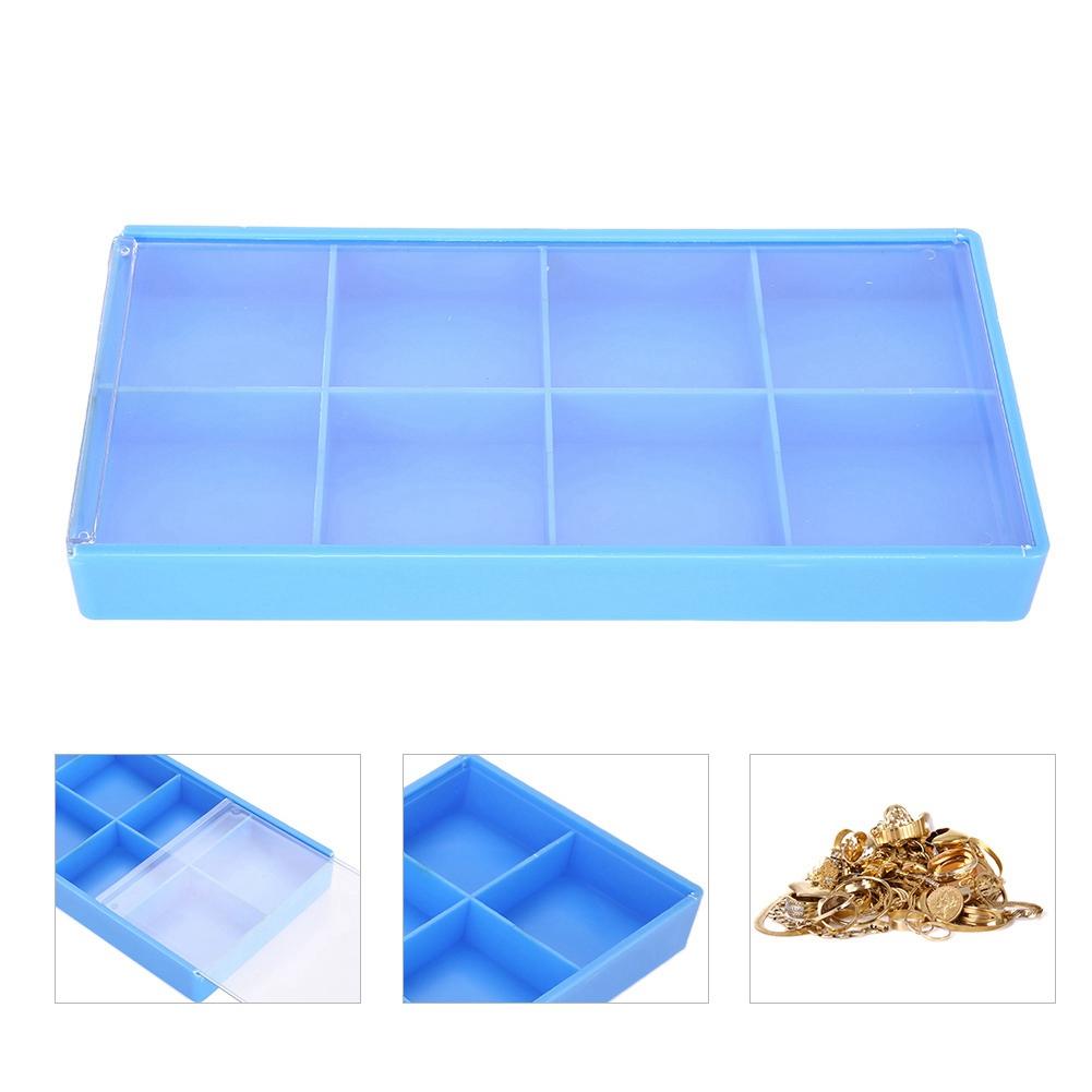 Plastic 8 Grids Storage Box Jewelry Organizer Case Watch Findings Container Tool