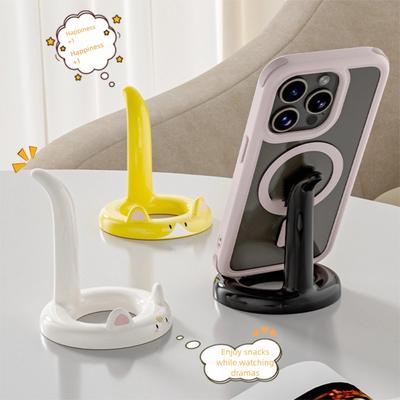 Universal Cartoon Cat Phone Holder Desktop Adjustable Angle Phone Stand Portable Multi-function Mobile Phone Bracket Studying