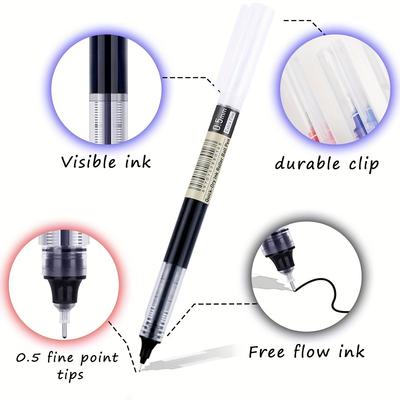 30 ks/10 ks Direct Liquid Gelové pero s rychleschnoucím inkoustem 0,5 mm - Hladké psaní, Rychleschnoucí inkoust - Pro studenty a kancelářské pracovníky