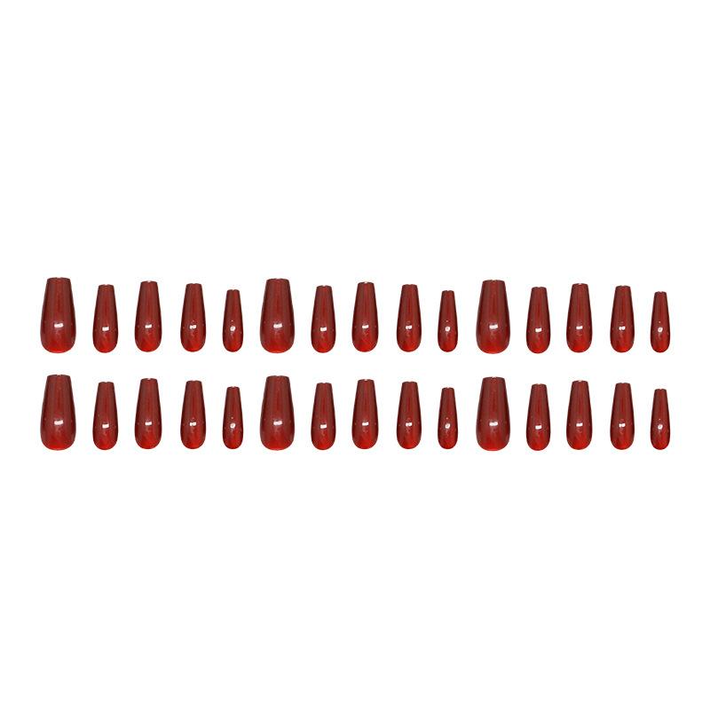 Red Cat Eyes Temperament Retro Whitening Atmosphere 30 Removable Nail Art Pieces