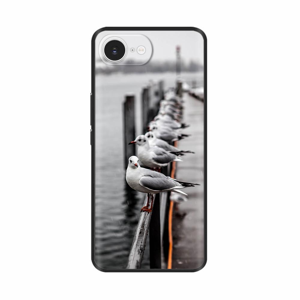 For iPhone 16E Case Fantasy Flower Black Phone Case For iPhone16E / iPhone SE 2025 Soft TPU Shockproof Back Cover Fundas Housing