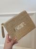 25e Verjaardag Stro Geweven Make-uptas: Zomer D Reis Clutch & Handtas