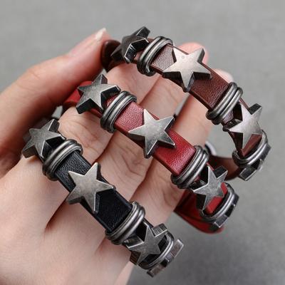 Y2k Vintage Star kožený náramek na hodinky pro ženy Pánské Cool Trend Charm Módní Nastavitelný náramek Harajuku Šperky Dárek