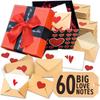 30/60Pcs Heart Stickers Love Letters Envelope Set Blank Mini Cards Love Notes Kit  Birthday Gift