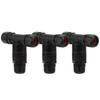 3Pcs IP68 Waterproof Connector Electrical Cable 3 Way T Shape Outdoor Industrial Accessories