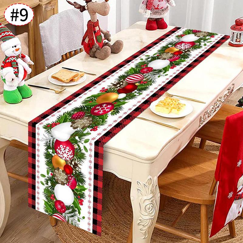 Christmas Themed Table Runner Santa Claus Table Flag Xmas Decor Tablecloth Navidad New Year Gifts Table Party Decor Supplies