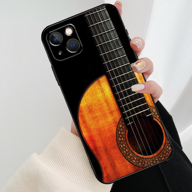Klassische Holzgitarre Handyhülle Für iPhone 17 Pro Max 14 13 12 11 15 16 Pro Max mini 16 15 Plus 16e 17 Air Cover