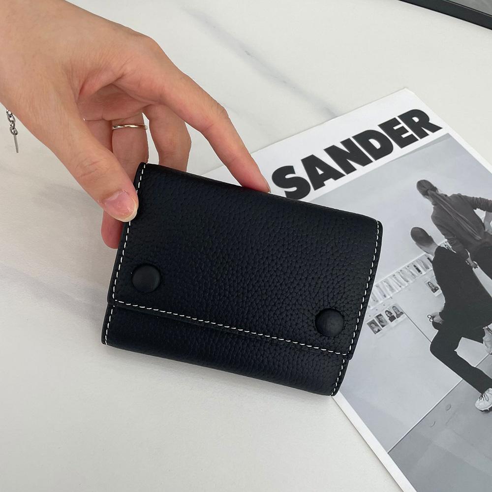 2025 Two-tone Genuine Leather Women Wallets Short Purse High Quality First Layer of Cowhide Wallet Trifold Billfold For Ladies