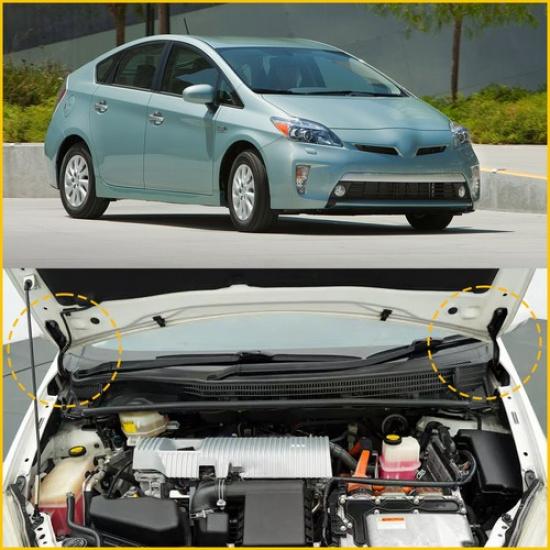 Front & Driver Passenger Side Steel Hood Hinge Set Fit Fit 2010-15 Toyota Prius